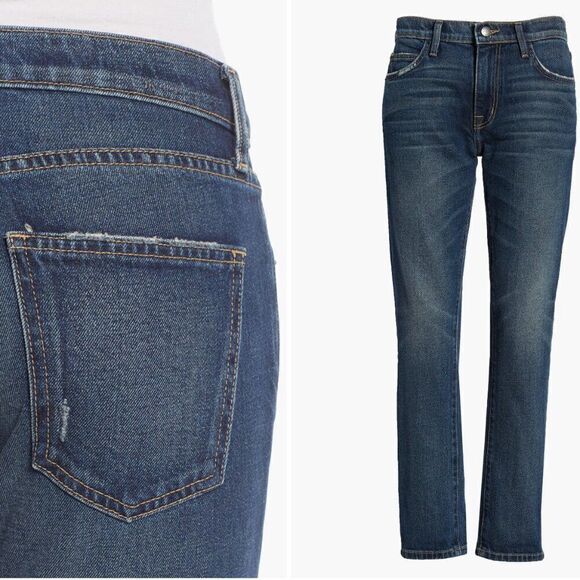Current Elliott The Fling “1 year worn Rig” mid rise Boyfriend blue jeans. NWT - Picture 3 of 16